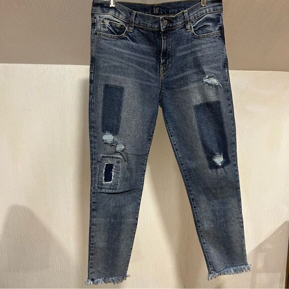 Gap Patchwork True Skinny Jeans with raw hem - Picture 3 of 12